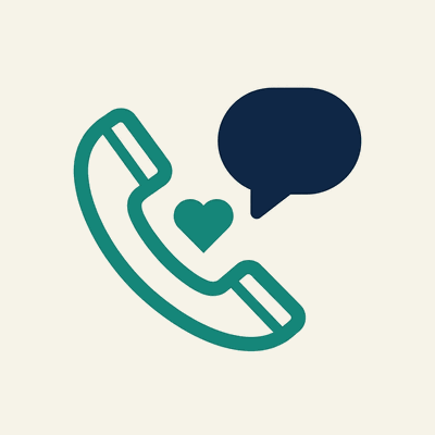 Step 3: Contact Your Chosen Agency Contact icon, phone handset with heart and speech bubble